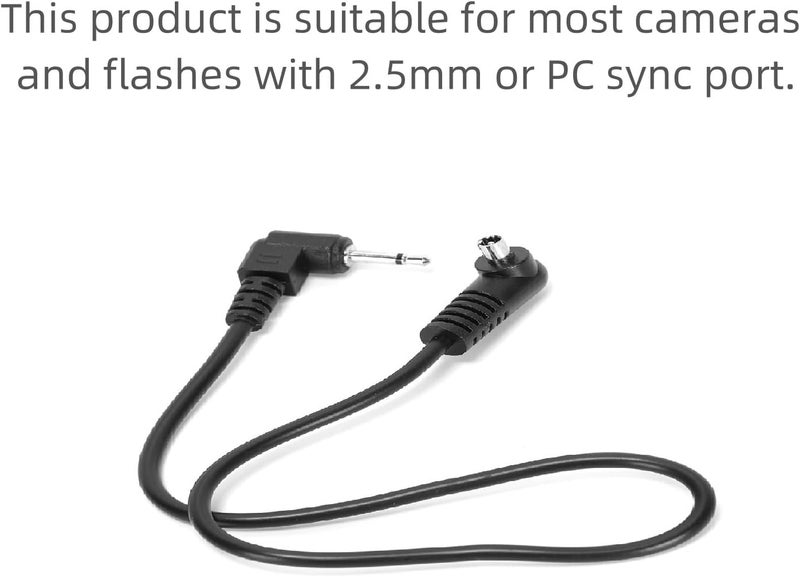 Ruimou 2Pcs 2.5mm Plug to Male Flash PC Sync Cord Cable 30cm for Outdoor/Studio Photography - Image 4
